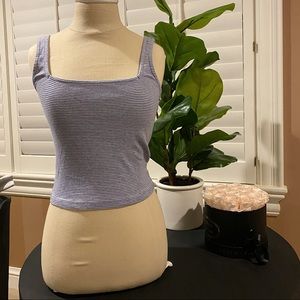 Brandy Melville Blue and White Striped Tank Top